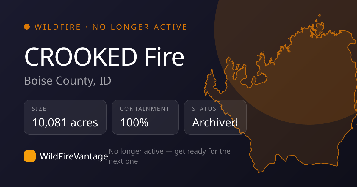 CROOKED Fire, Boise County, ID — Final Update, Size & Map | WildFireVantage