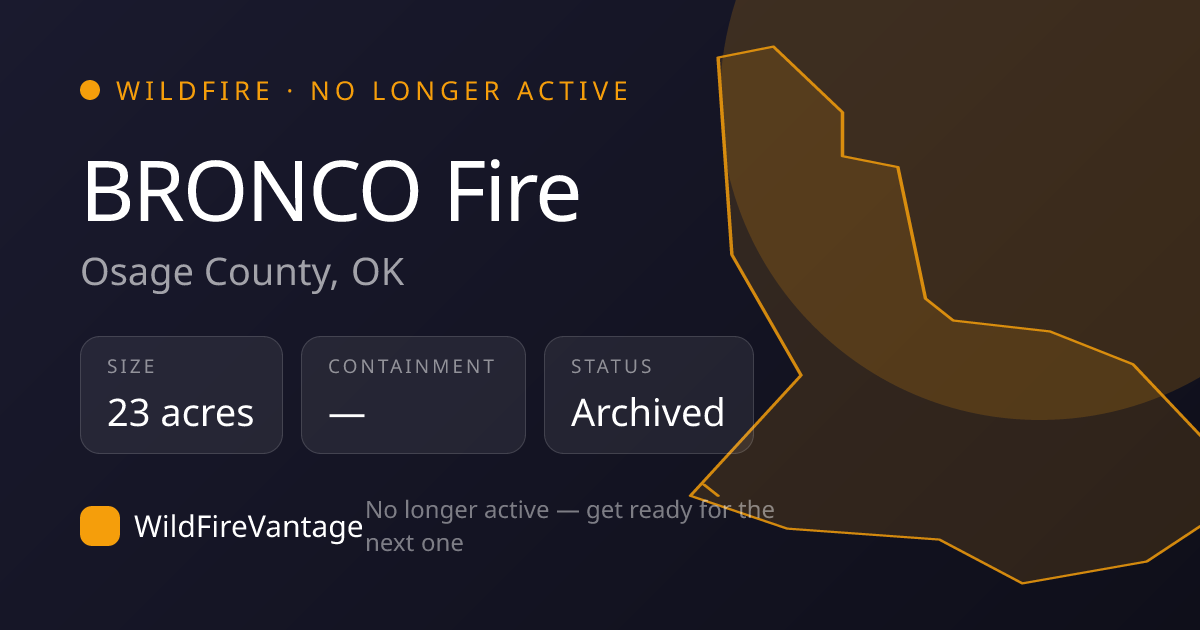 BRONCO Fire, Osage County, OK — Map, Size & Updates | WildFireVantage